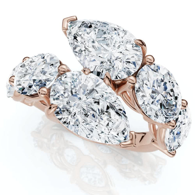 Pompeii3 Bypass Ring Gold Lab Grown Diamond US 7.5 2