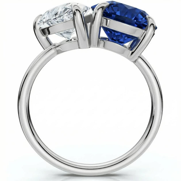 Pompeii3 Toi Et Moi Ring Gold Blue Sapphire Diamond US 11.5 4