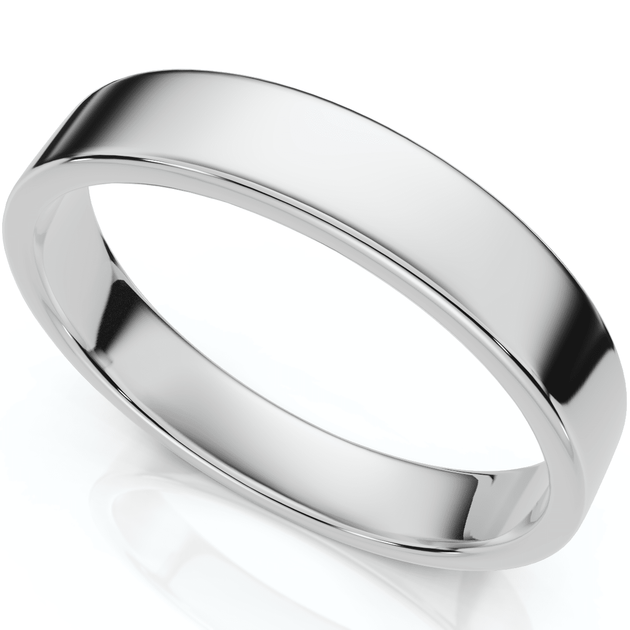 Pompeii3 Flat Wedding Band White Gold US 4.5 2