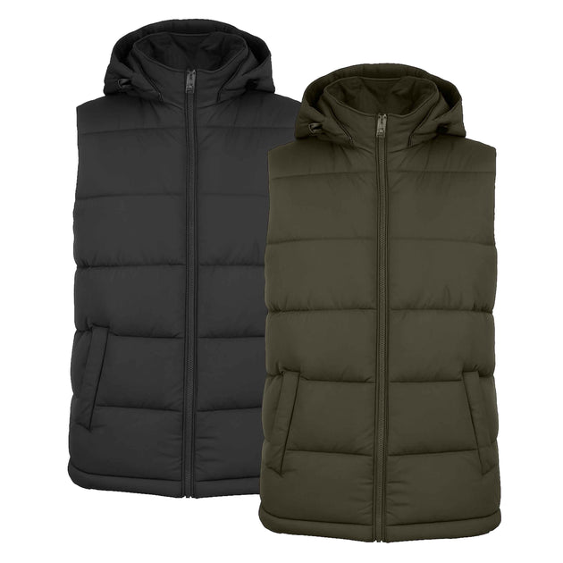 Spire By Galaxy Hooded Puffer Vest Multi Small 2-Pack 4