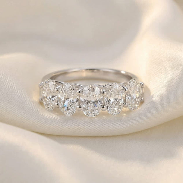 Pompeii3 Five Stone Diamond Ring 14k Gold US 7.5 6