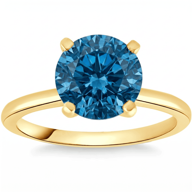 Pompeii3 Solitaire Engagement Ring Blue Gold US 7.5 2
