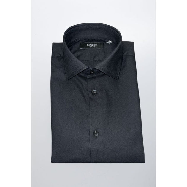 Baldinini Trend Cotton Men Shirt Black XXL 3