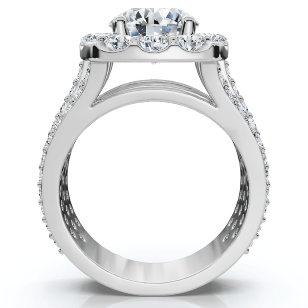 Pompeii3 3-Row Engagement Ring 14k Gold US 7.5 5