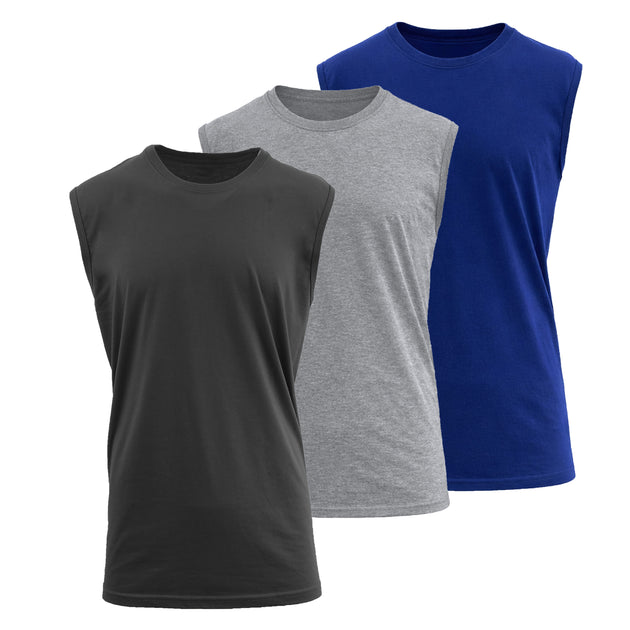 Blu Rock Men's Sleeveless Muscle Tee Multi Large 10