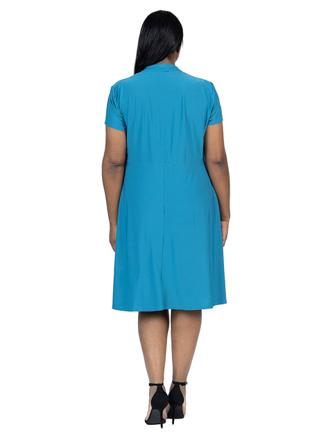 24seven Comfort Apparel Plus Short Sleeve Dress Black 1X 4