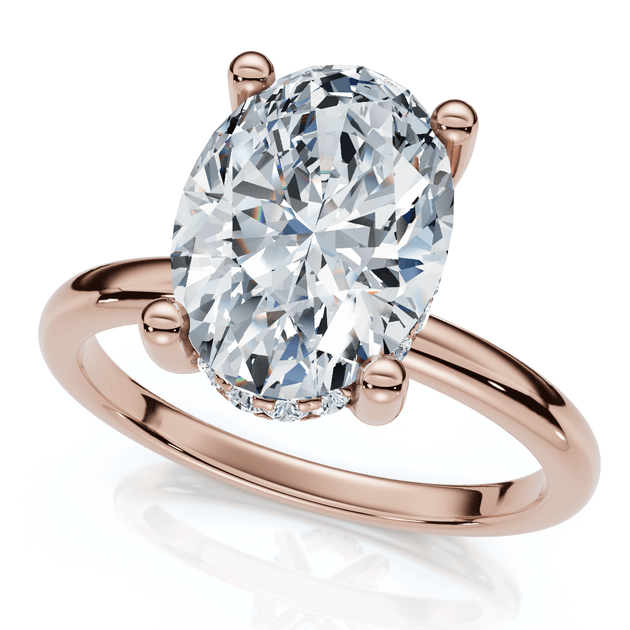 Pompeii3 Oval Diamond Halo Engagement Ring US 5.5 2