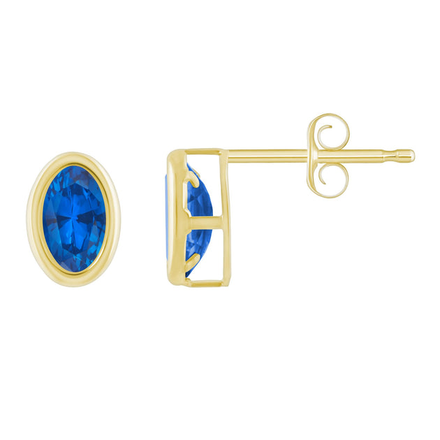 Glistening Jewels Created Sapphire Stud Earrings Multi 5