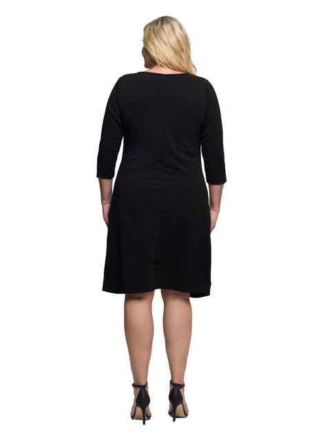 24seven Comfort Apparel Plus Dress Multi 2X 4