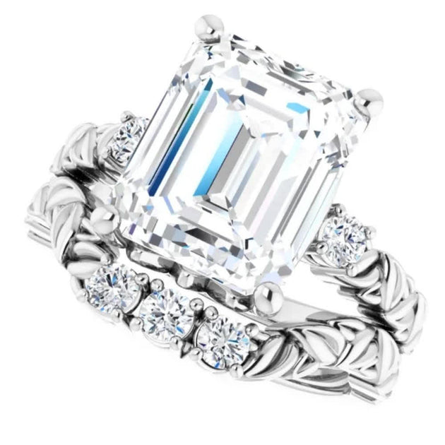 Pompeii3 Moissanite Diamond Engagement Set Multi US 4.5 5
