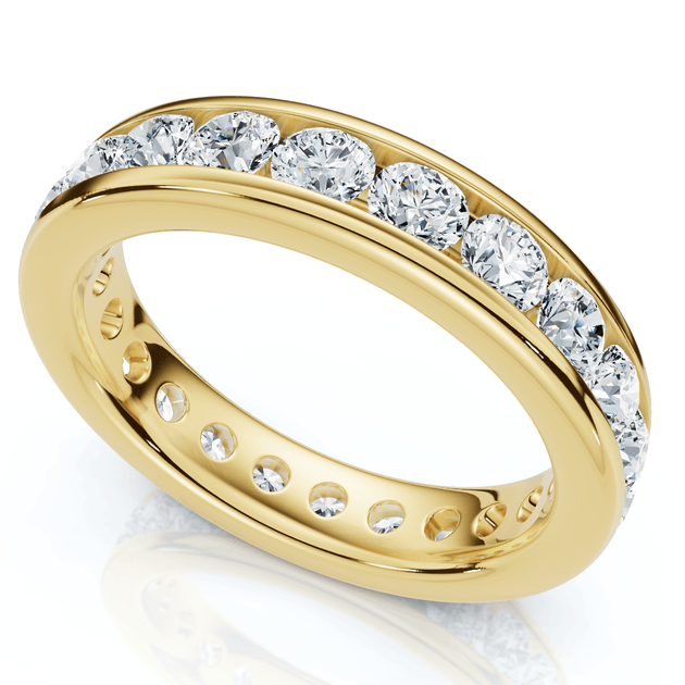 Pompeii3 1.5Ct Lab Grown Diamond Eternity Wedding Ring Silver US 4 2
