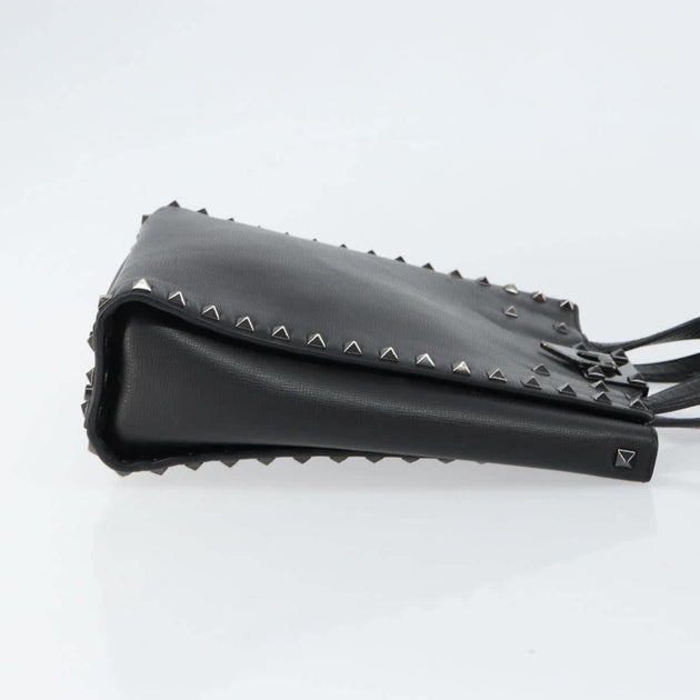 Valentino Garavani Rockstud Tote Leather Handbag Black Small 4