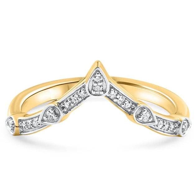 Pompeii3 V Shape Diamond Guard Ring Gold US 6 3