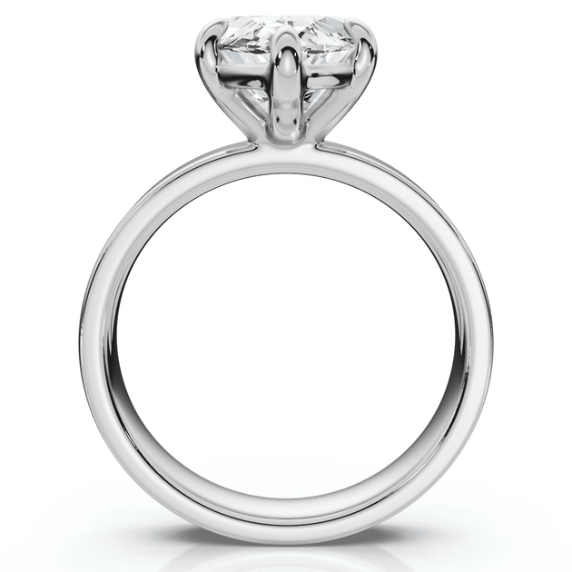 Pompeii3 Marquise Cut Cigar Band Engagement Ring 14k Gold Silver US 6.5 4