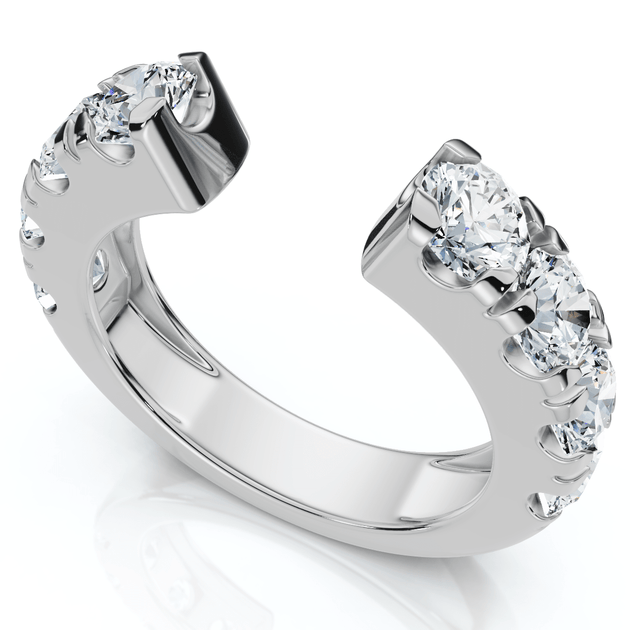 Pompeii3 Lyric Diamond Open Guard Ring 14k Gold US 8 3