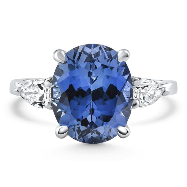 Pompeii3 Oval Tanzanite Diamond Ring White Gold US 5 2