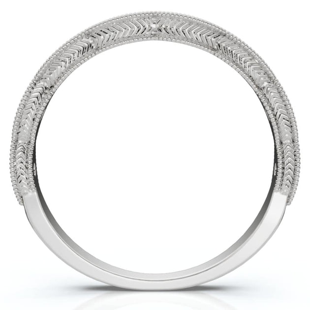 Pompeii3 Diamond Wedding Ring Antique Design 14k Gold Lab Grown Stackable Band Multi US 4.5 5