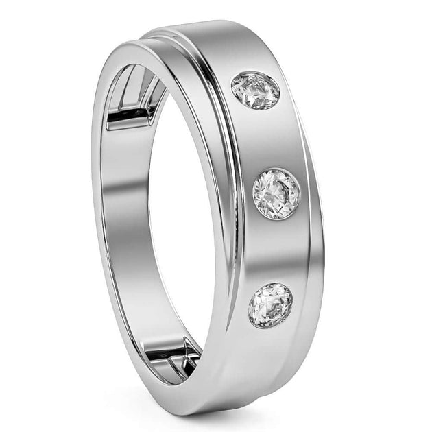 Pompeii3 3 Stone Diamond Wedding Band Multi US 11.5 3