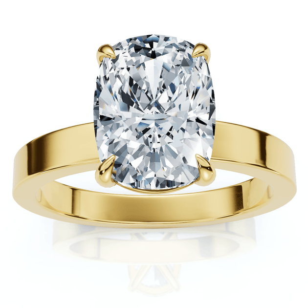 Pompeii3 Cushion Diamond Cigar Band Engagement Ring Gold US 7 2