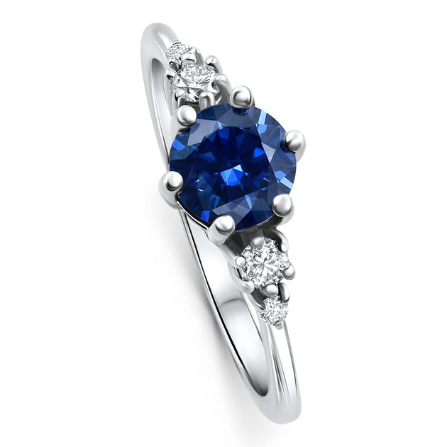 Pompeii3 Sapphire Diamond Ring White Gold US 4.5 3
