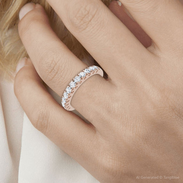 Pompeii3 Pave Diamond Stackable Ring Gold US 8.5 4