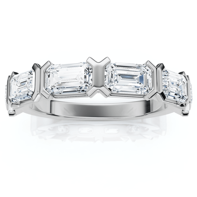 Pompeii3 1.5Ct Emerald Cut Diamond 6-stone Ring 14k Gold US 5 2