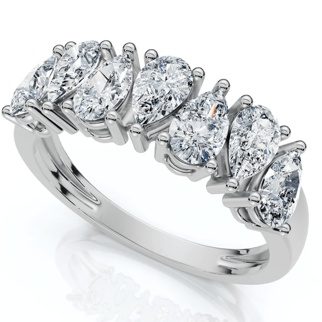 Pompeii3 1.2Ct Pear Shape Diamond Anniversary Ring 14k Gold EF/VS US 8.5 5