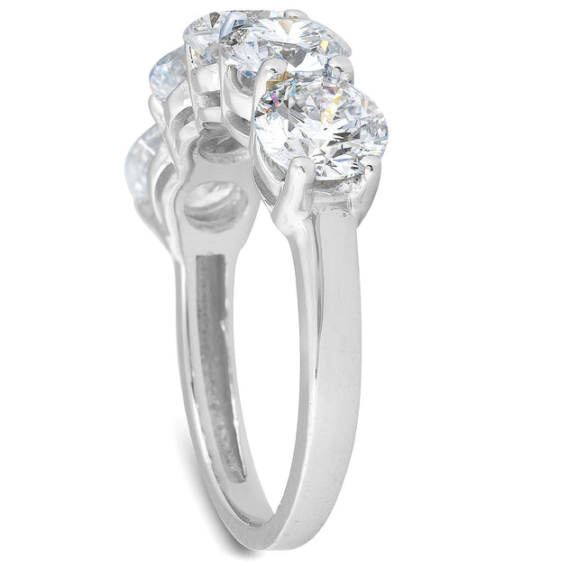 Pompeii3 EX3 Lab Grown Diamond Five Stone Ring White Gold US 6.5 4
