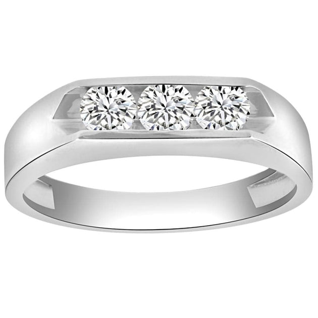 Pompeii3 Three Stone Diamond Ring Yellow Gold US 8 2