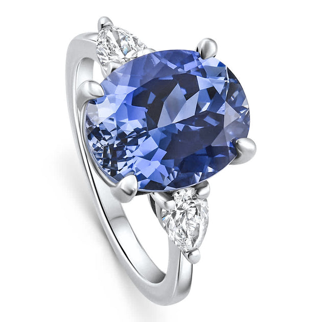 Pompeii3 Oval Tanzanite Diamond Ring White Gold US 5 4
