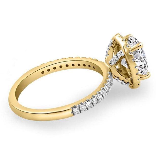 Pompeii3 2.5Ct Oval Diamond Halo Engagement Ring Gold US 7 6