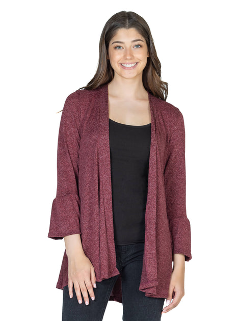 24seven Comfort Apparel Knit Cardigan Pink XLarge 2