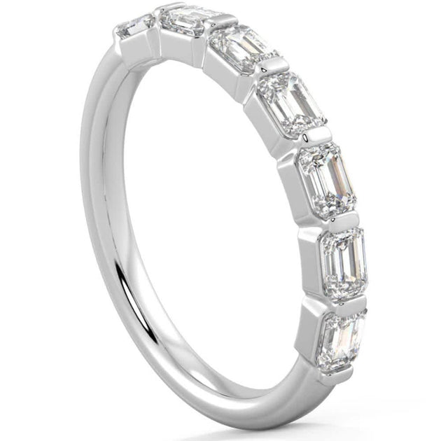 Pompeii3 Emerald Cut Diamond Stackable Ring 14k Gold US 7.5 6