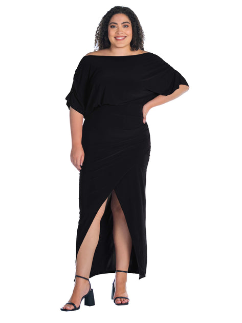 24seven Comfort Apparel Plus Robe Longue Blanche 1X 2