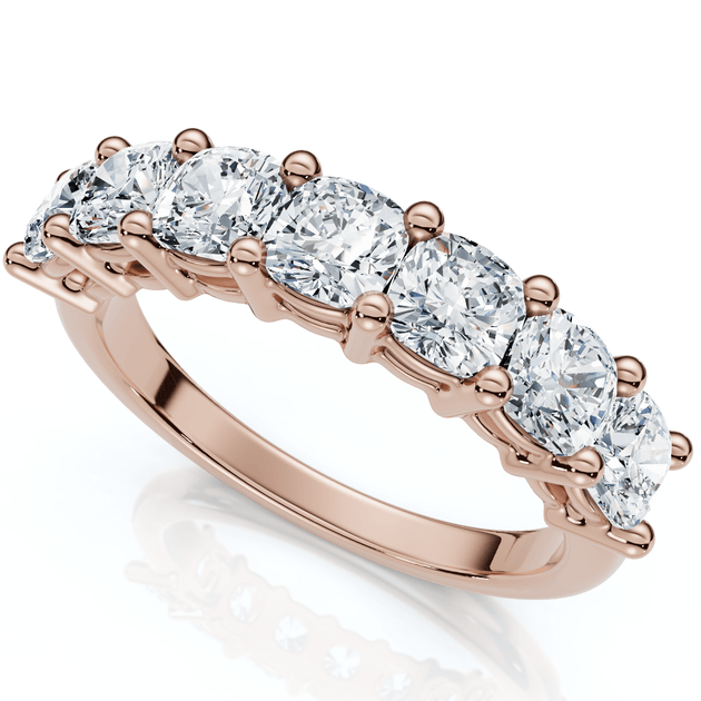 Pompeii3 Seven Stone Wedding Ring 14k Gold US 7 2