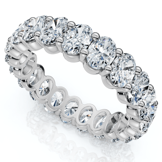 Pompeii3 3Ct Oval Diamond Eternity Wedding Ring 14k Gold US 5-6 5