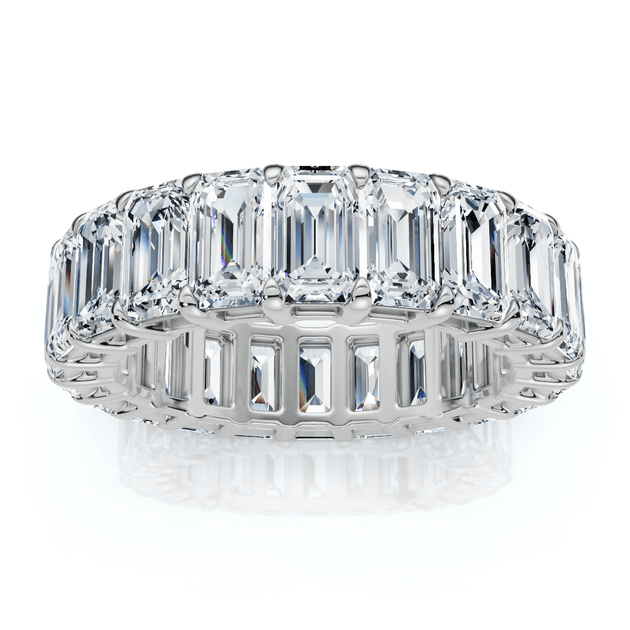 Pompeii3 6Ct Emerald Cut Diamond Eternity Ring 14k Gold US 8 3