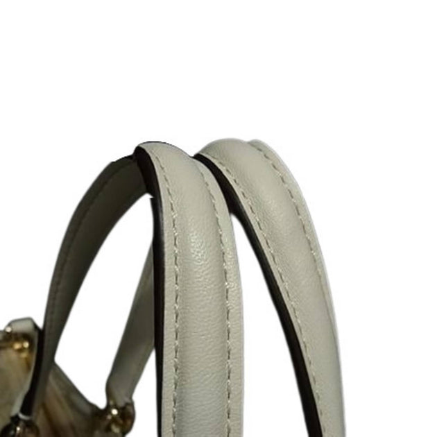 Coach Canvas Leather Handbag Ivory Small 4