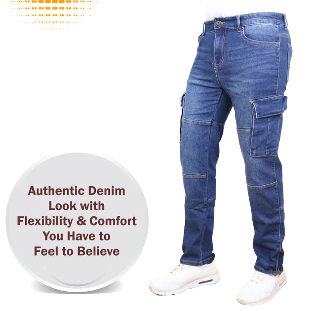 Blue Ice Men's Stretch Cargo Jeans Multi 40x32 9