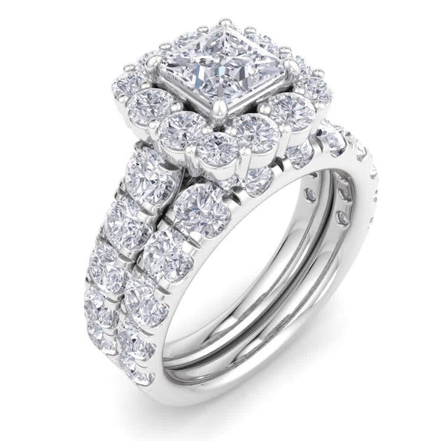 Pompeii3 Princess Cut Diamond Wedding Ring Set 10k Gold US 5 5
