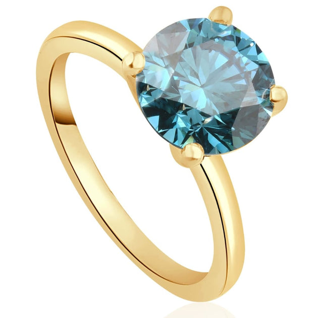 Pompeii3 Solitaire Engagement Ring Blue Gold US 7.5 4