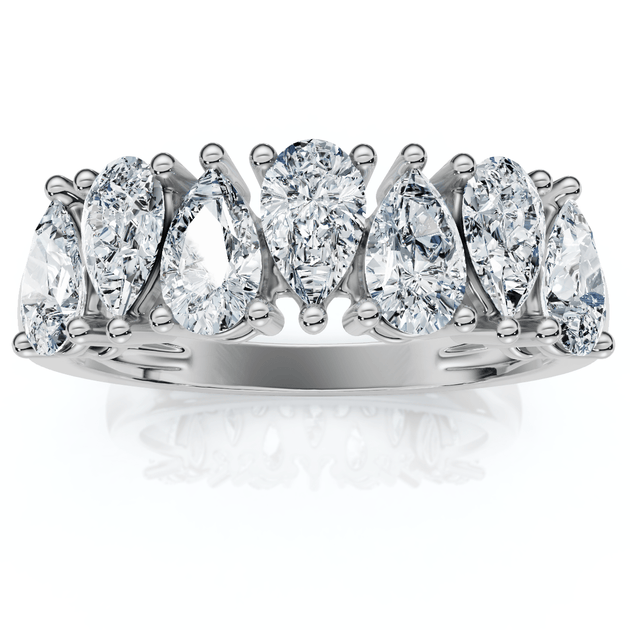 Pompeii3 1.2Ct Pear Shape Diamond Anniversary Ring 14k Gold EF/VS US 8.5 4
