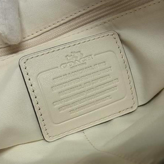 Coach Canvas Leather Handbag Ivory Small 3