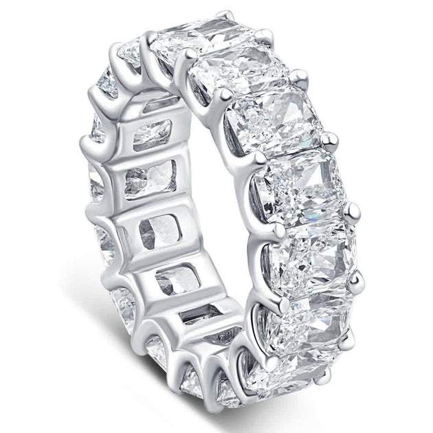 Pompeii3 11.5Ct Radiant Cut Diamond Eternity Ring 14k Gold US 8.5 5