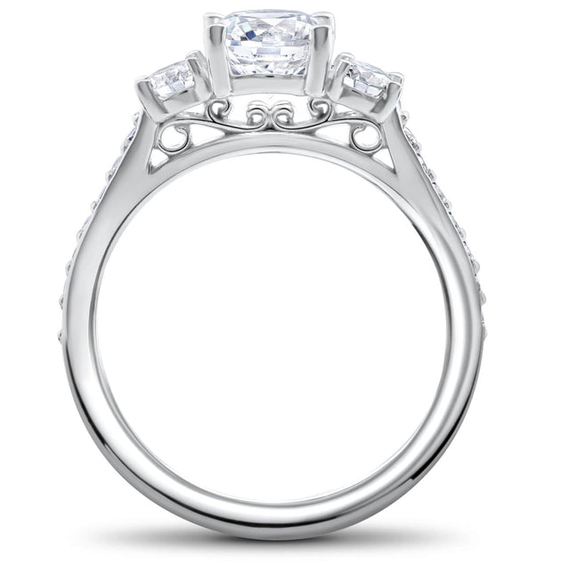 Pompeii3 3-Stone Lab Grown Diamond Ring White US 4 4
