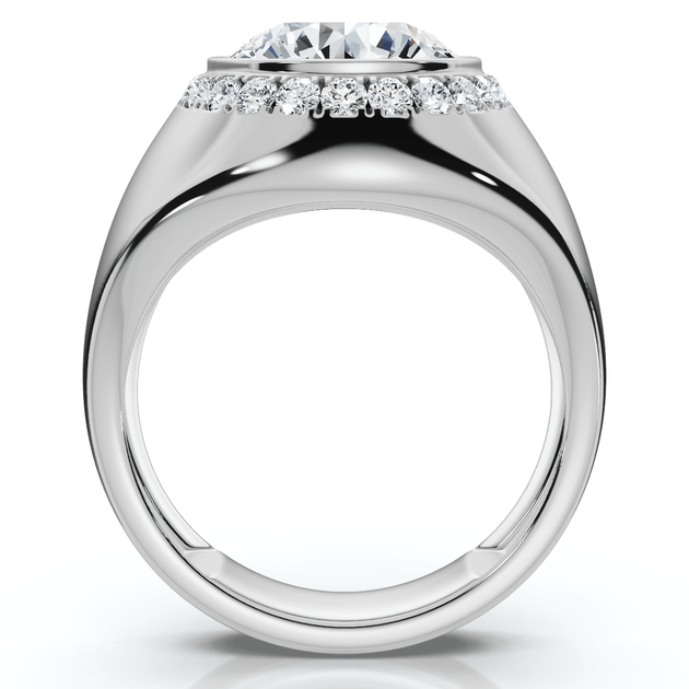 Pompeii3 Diamond Halo Signet Ring 14k Gold US 12 6