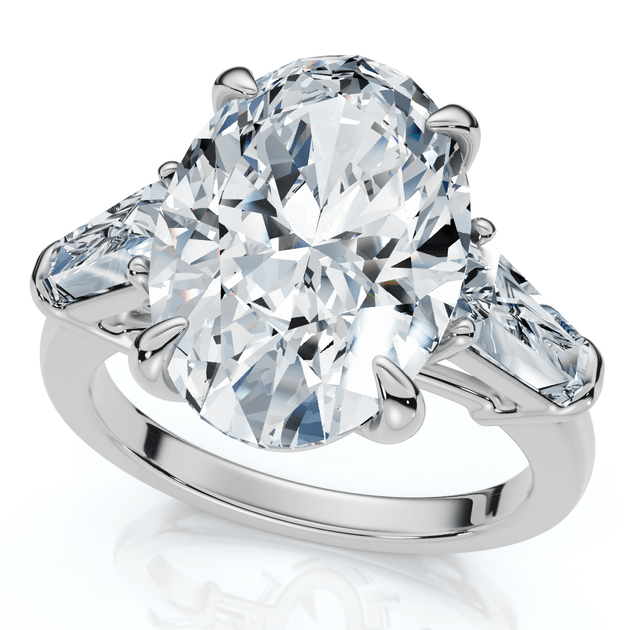 Pompeii3 4 1/3Ct Oval Baguette Diamond Engagement Ring 14k Gold US 9 3