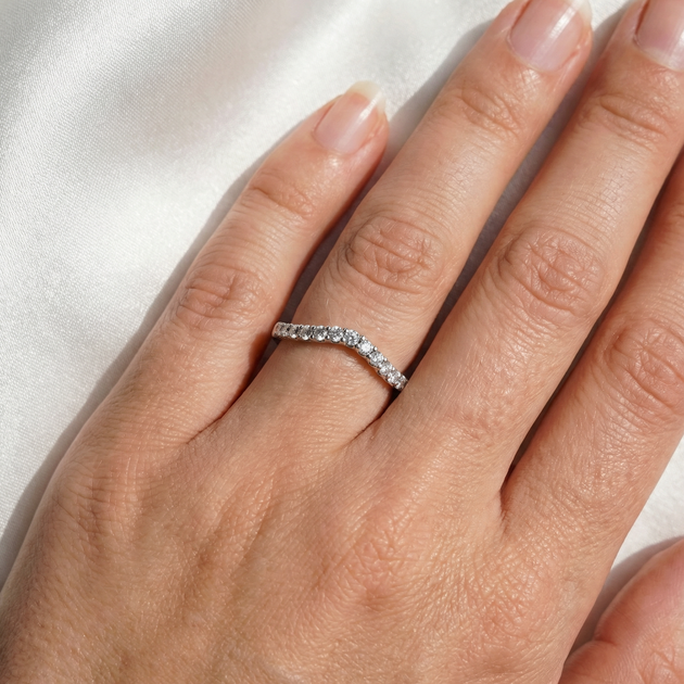 Pompeii3 Curved Accent Diamond Guard Ring 14k Gold Multi US 4.5 6