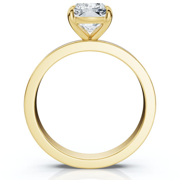 Pompeii3 Cushion Diamond Cigar Band Engagement Ring Gold US 7 4