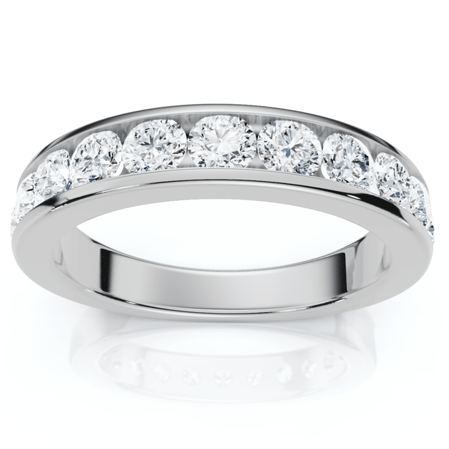 Pompeii3 1Ct Channel Set Diamond Wedding Ring 14k Gold Silver US 8.5 2